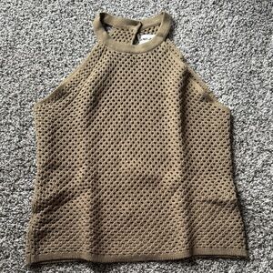 DKNY Women's Green Perforated Tank Top